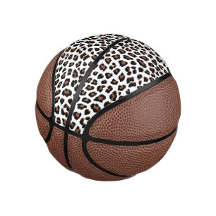 White Leopard Print Mini Basketball