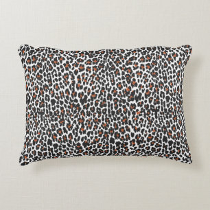 White Leopard Skin Print Accent Pillow