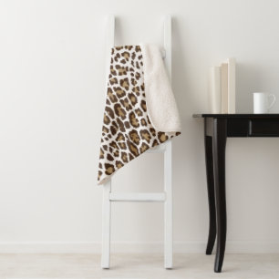 White Leopard Skin Sherpa Blanket