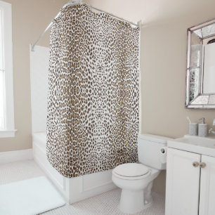 White Leopard Skin Shower Curtain