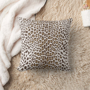 White Leopard Skin Throw Pillow