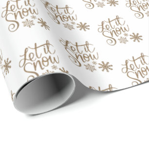 White   Let It Snow Christmas Wrapping Paper