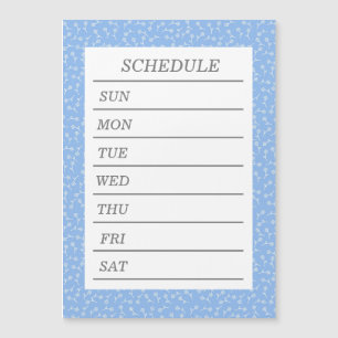 WHITE LETTER BLANK CUSTOM WEEKLY SCHEDULE EVENING