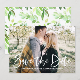 White Lettering Photo Save the Date Announcement