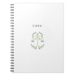 White Libra, zodiac, star sign Notebook