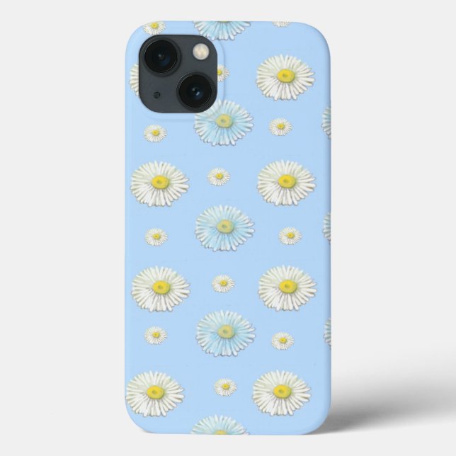 White & light blue Daisy Pattern  Case-Mate iPhone Case (Back)