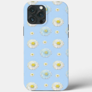White & light blue Daisy Pattern iPhone 13 Pro Max Case