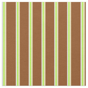White, Light Green, Tan, and Brown Lines Fabric