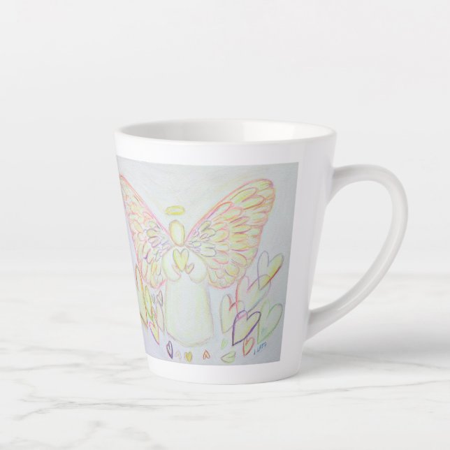 White Light Guardian Angel Coffee Latte Cup Mug (Right)
