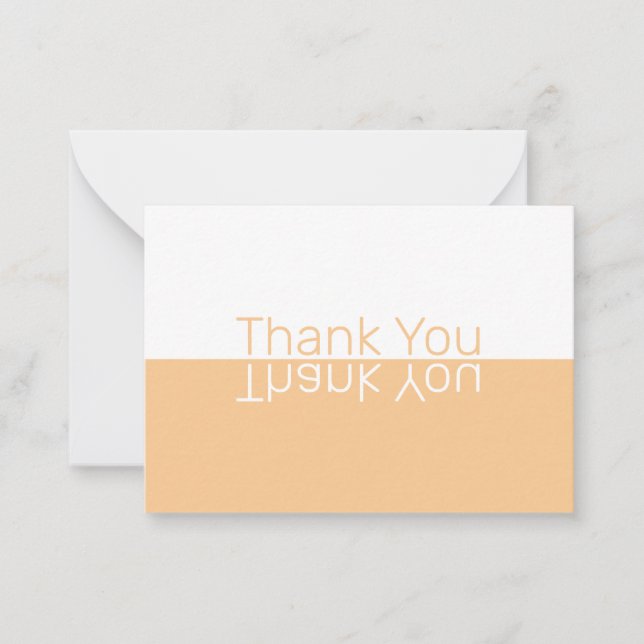 White & Light Orange Modern Custom Thank You Card (Front)