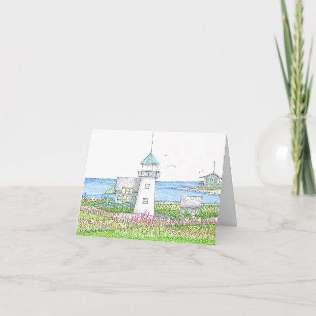 White Lighthouse Notecard (Front)
