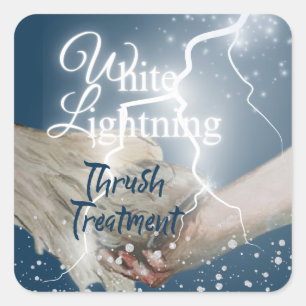 white lightning thrush treatment square sticker