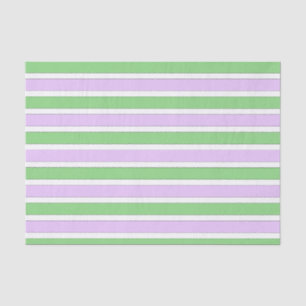 White, Lilac and Green Stripes Tissue Paper