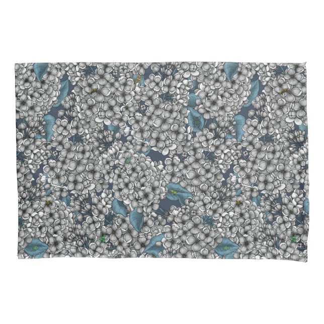 White Lilac garden Pillowcase (Front-Left)