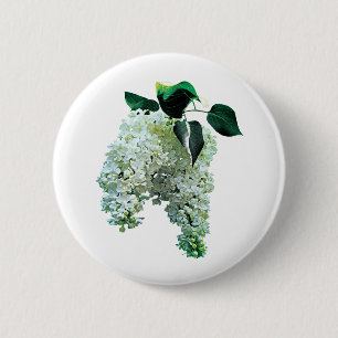 White Lilacs 2 Inch Round Button