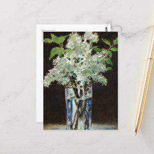 White Lilacs in a Crystal Vase by Edouard Manet Postcard