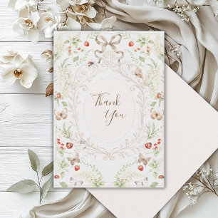 White Lilacs Whimsical Vintage Thank You Card