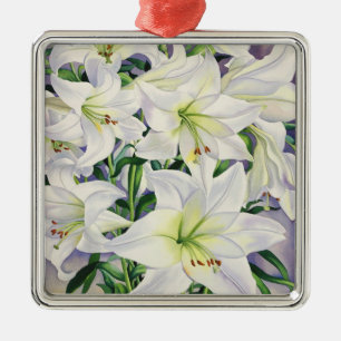 White Lilies 2008 Metal Ornament