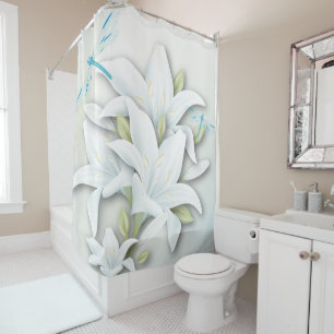 White Lilies and Dragonflies