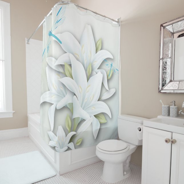 White Lilies and Dragonflies (In Situ)