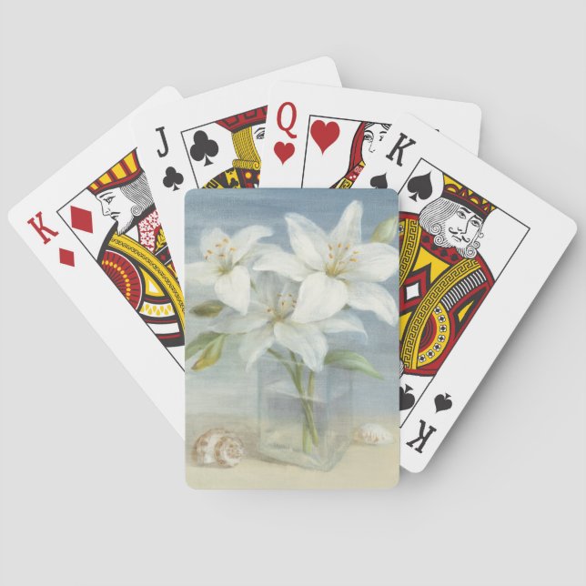 White Lilies and Shells Playing Cards (Back)