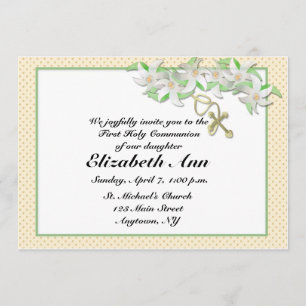 White Lilies Christian Invitation