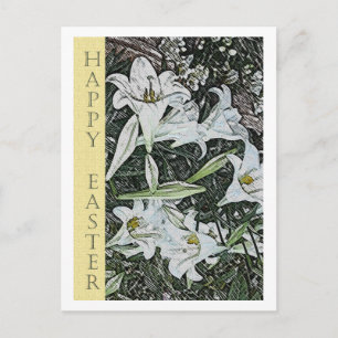 White Lilies Easter Postcard