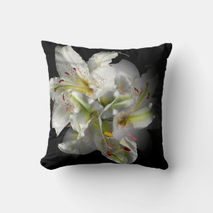 White Lilies Fantasy Throw Pillow