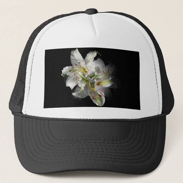 White Lilies Fantasy Trucker Hat (Front)