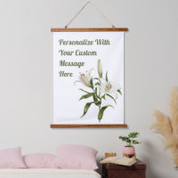 White Lilies Floral Botanical Art Personalized