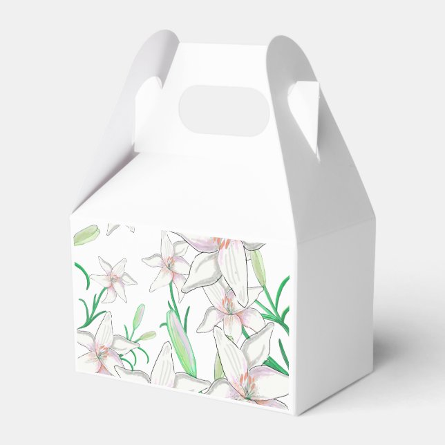 White Lilies  Illustration Favor Box (Front Side)