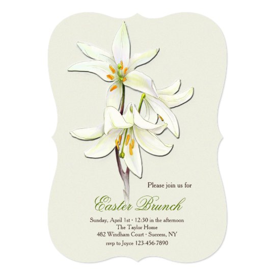 White Lilies Invitation