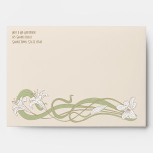 White Lilies Invitation Envelopes
