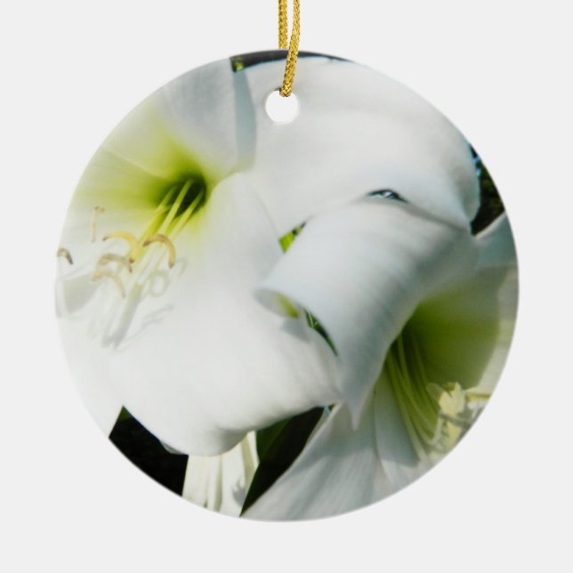 White Lilies Ornament (Front)