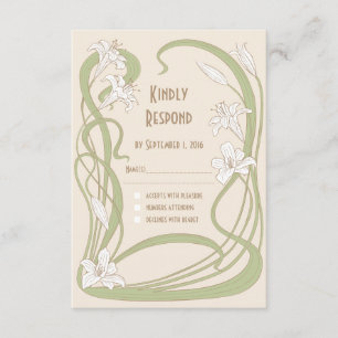 White Lilies RSVP Card