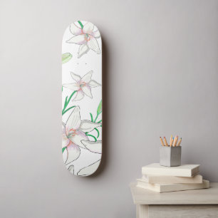 White Lilies Skateboard