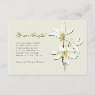 White Lilies Thank You Card