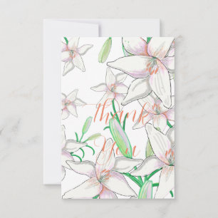 White Lilies  Thank You Card