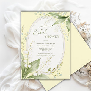 White Lillies of the Valley Yellow Bridal  Invitation