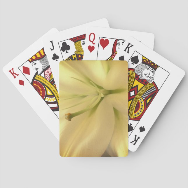 White Lillum Flower Photo Classic Playing Cards (Back)