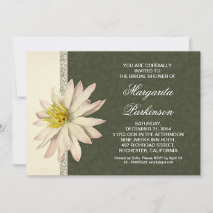 white lily beautiful bridal shower invitations