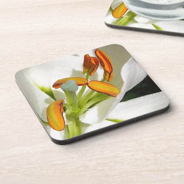 White Lily Coaster (Left Side)
