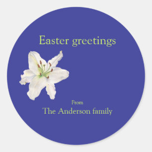 white lily easter greetings watercolor Sticker