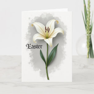 White Lily Elegant Bloom Card