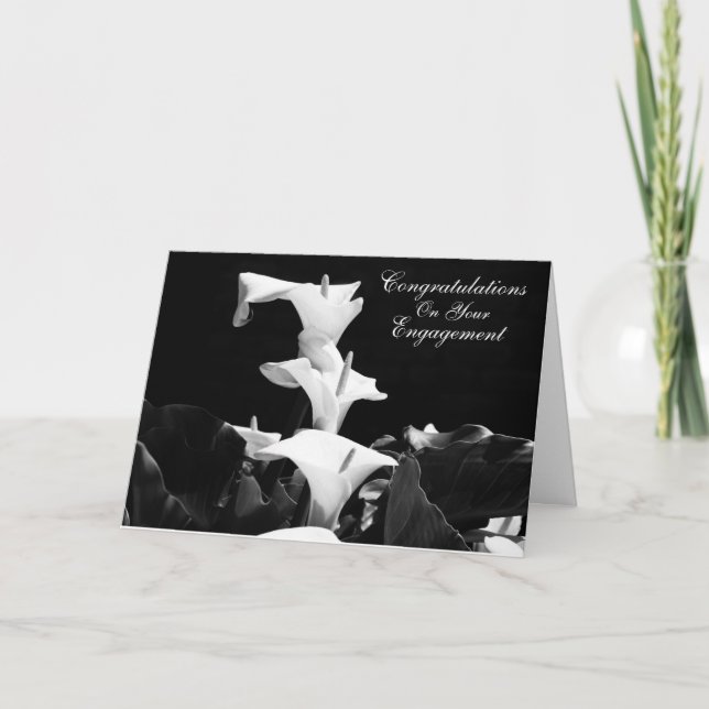 White Lily Engagement Card (Front)