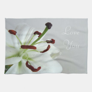 White Lily. Flower. Kitchen Towel