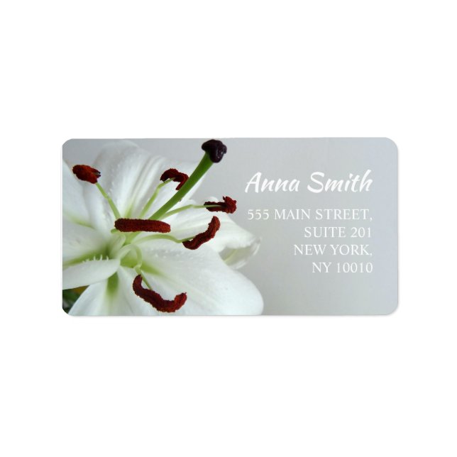 White Lily. Flower. Label (Front)