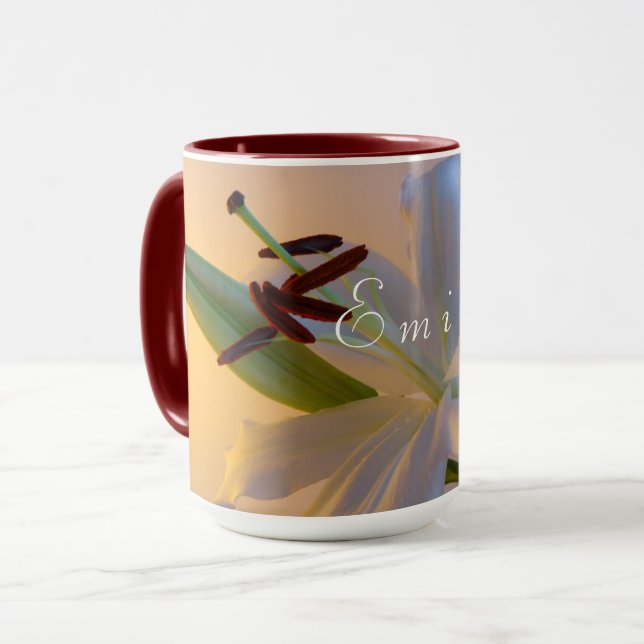 White Lily, flower. Mug (Front Left)