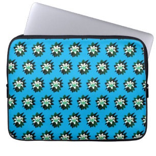 White Lily Flower With Dark Green Leaves Laptop Sleeve