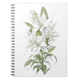 White Lily Flowers Notebook